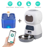 3.5L Automatic Pet Feeder WiFi APP Smart Timed Dosing Feeder Cat Dog Food Dispenser 2L Auto Drink Fountain Water Feeder Cat Bowl