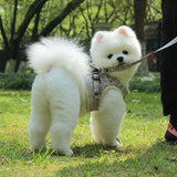 Small Medium Dog Harness Reflective Breathable Chest Strap Plaid Teddy Bichon Pet Clothes Supplies Dog Chain Leash Printed Vest