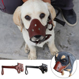 PU Leather Pet Dog Mask Adjustable Breathable Muzzle Anti-biting Safety for Small Medium Dogs Stop Biting Barking