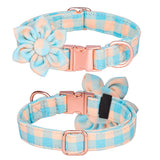 Collar Leash with A Flower Plaid for Cat